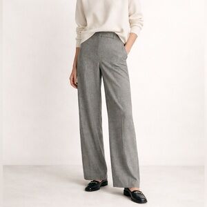 Dana Buchman High-Waist Wide-Leg Wool Blend Trousers in Gray/Black Size 2